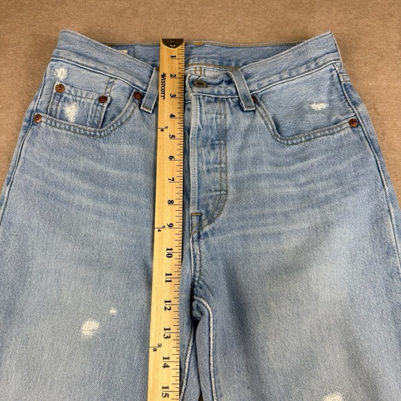 VTG Levi's 501 Jeans Womens Size 25 Blue Mid Rise Big E Straight Leg Regular Fit - Picture 8 of 11